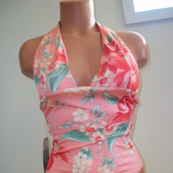 Sauvage Rose Print One Piece Luxe Suit Small - Picture 1 of 2